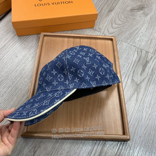 LV男女同款帽子 路易威登水洗做舊牛仔小字棒球帽鴨舌帽  mm1759
